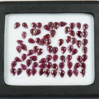 6x4 MM Natural Burma Ruby Loose Gemstone Pear Cut