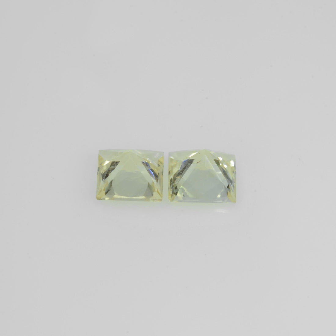 4.8-4.9 mm Natural Yellow Sapphire Loose Pair Gemstone Princess Cut