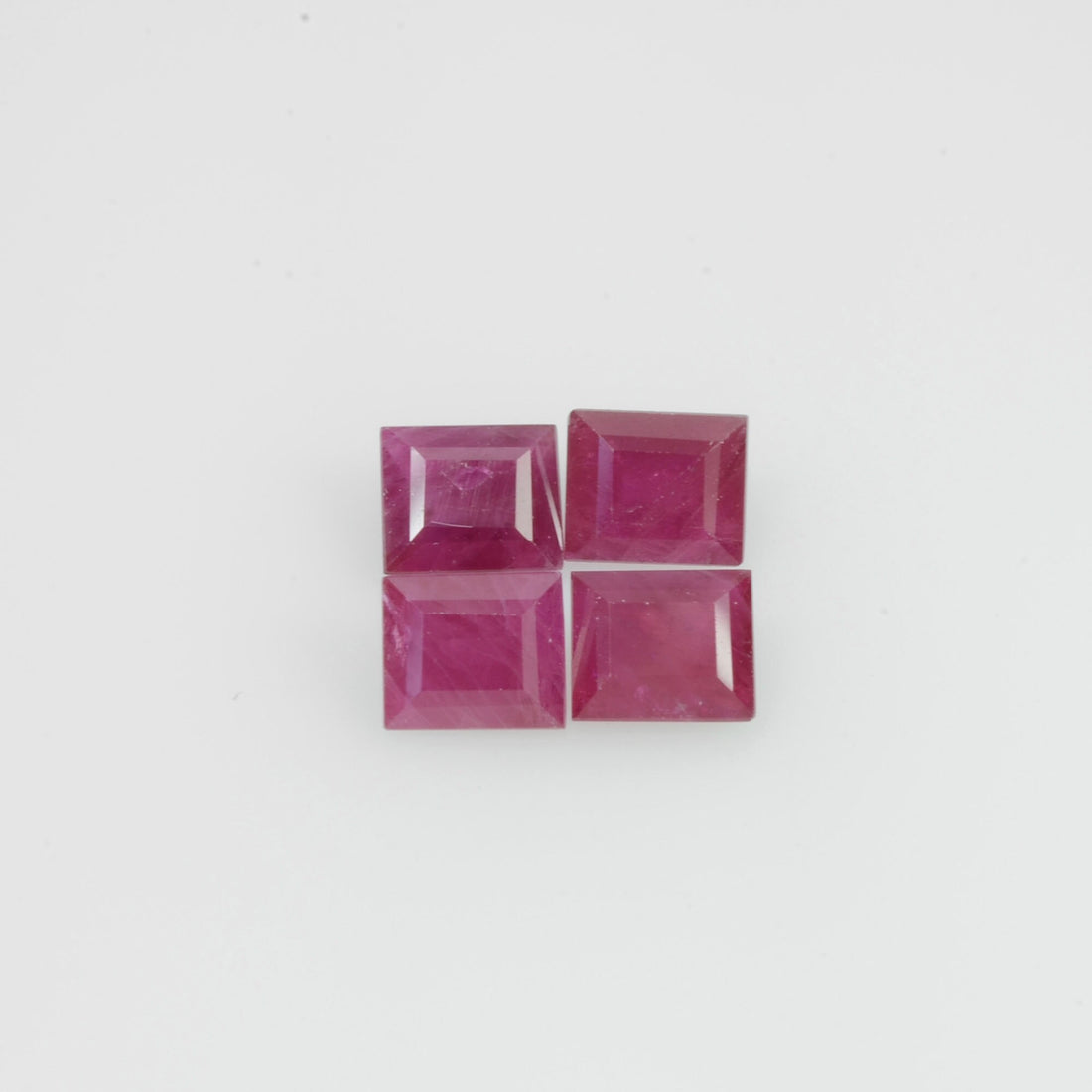 4x3 mm Natural Burma Ruby Loose Gemstone Long Square Cut