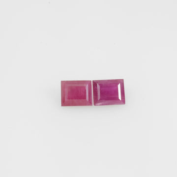 4x3 mm Natural Burma Ruby Loose Gemstone Long Square Cut