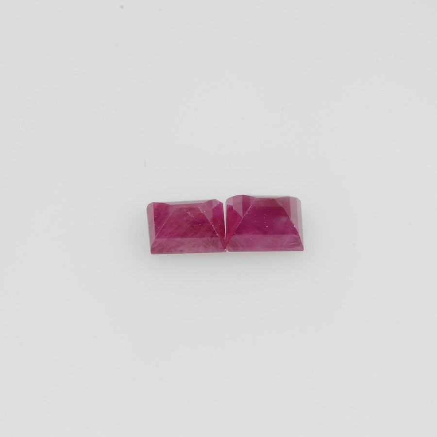 4x3 mm Natural Burma Ruby Loose Gemstone Long Square Cut