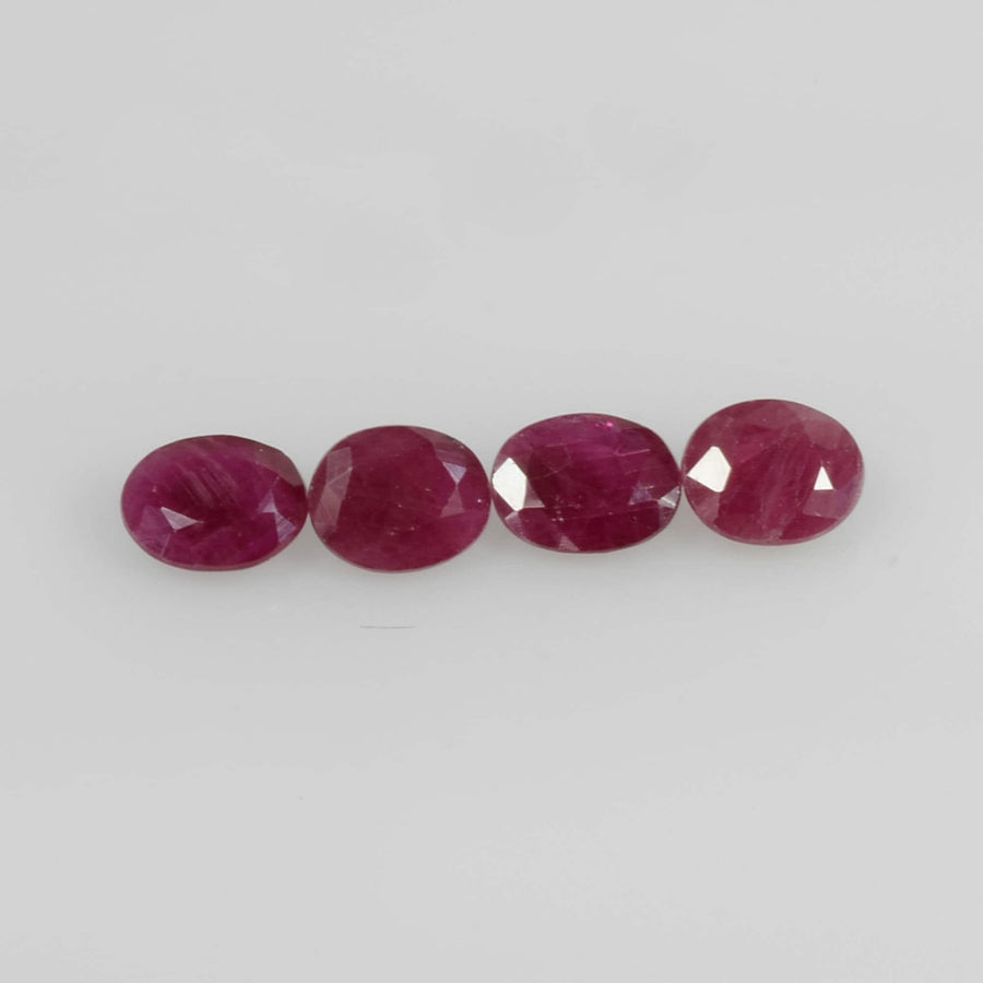 5x4 MM Natural Ruby Loose Gemstone Oval Cut