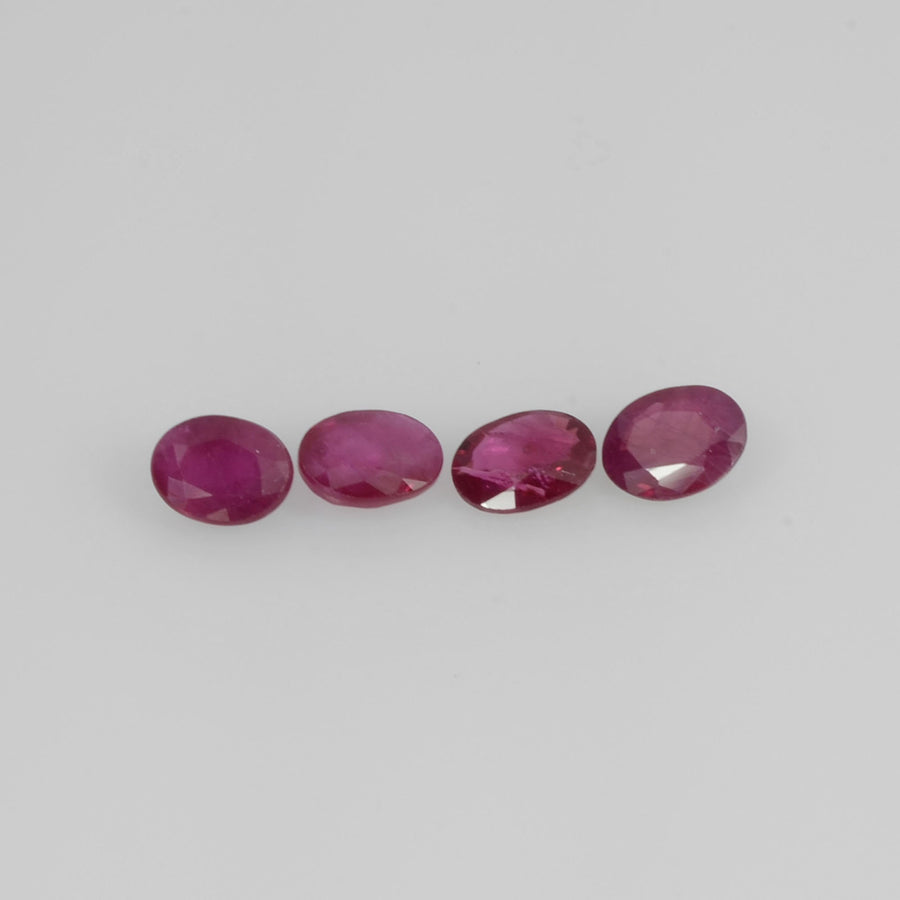 4.5x3.5 MM Natural Ruby Loose Gemstone Oval Cut