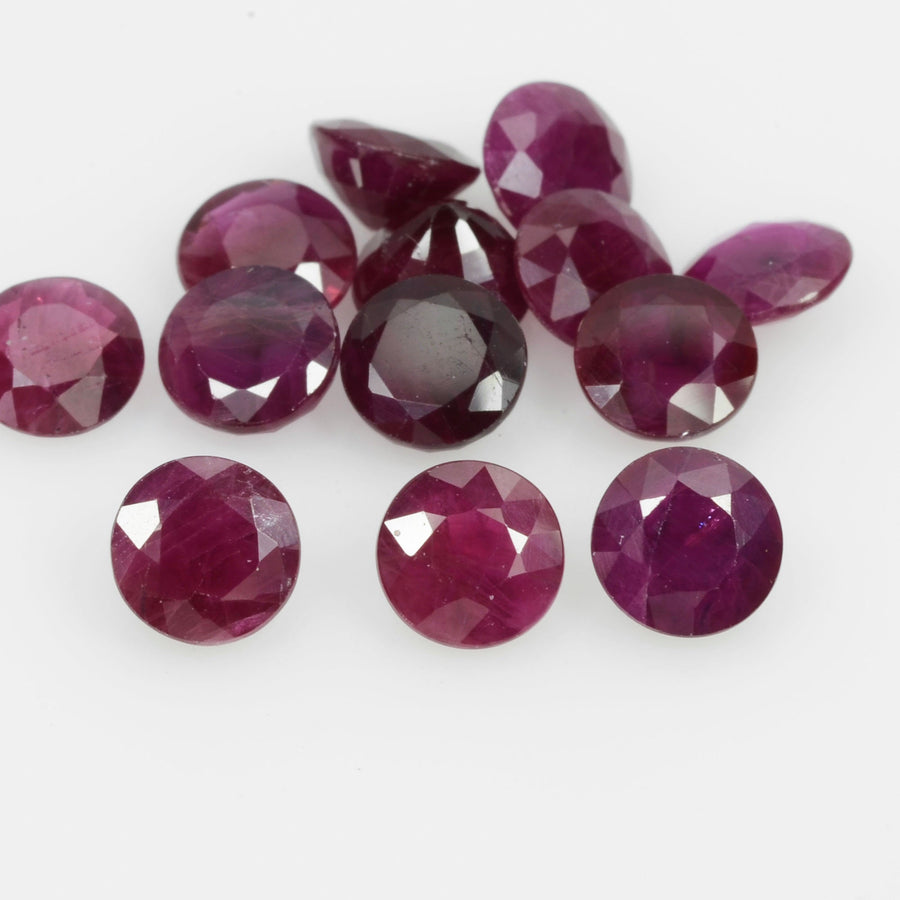 4.4-8.8 mm Natural Ruby Loose Gemstone Round Cut