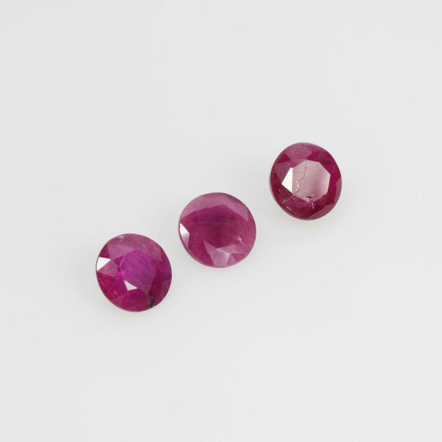 4.3-7.6mm Natural Ruby Loose Gemstone Round Cut