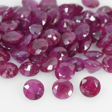 4.3-7.6mm Natural Ruby Loose Gemstone Round Cut