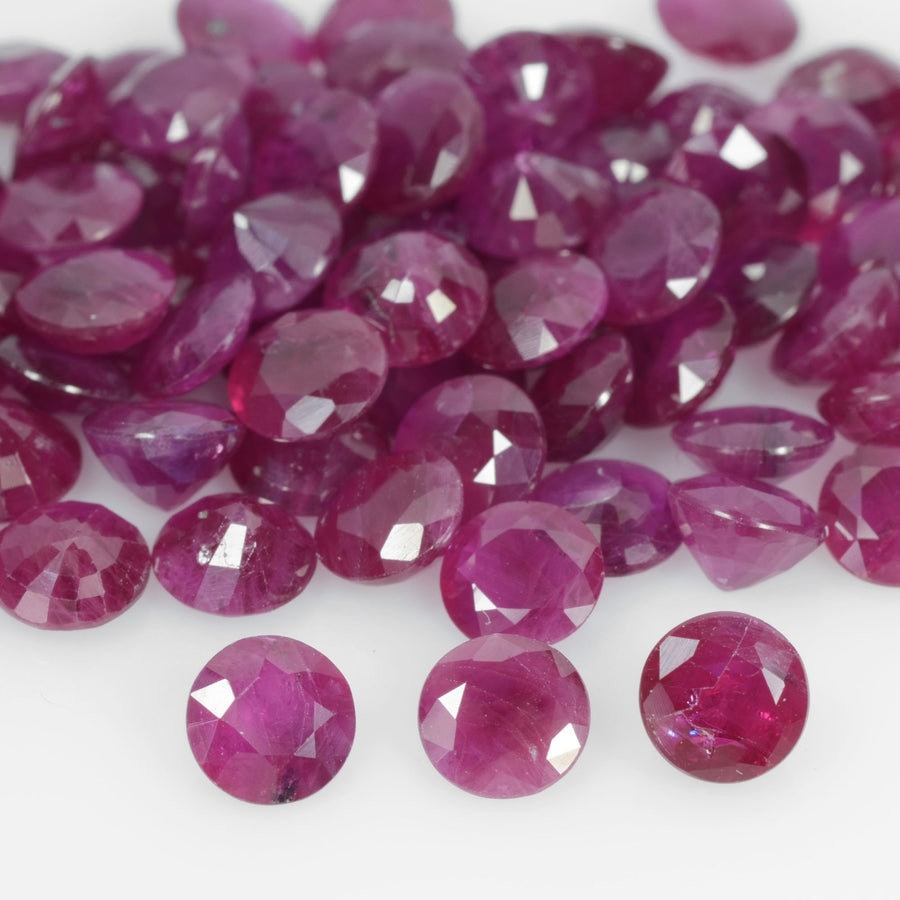 4.3-7.6mm Natural Ruby Loose Gemstone Round Cut