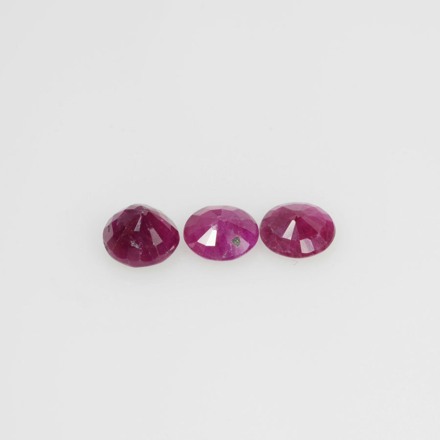 4.3-7.6mm Natural Ruby Loose Gemstone Round Cut