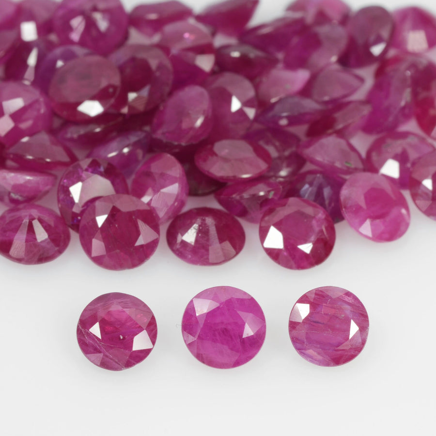 4.3-5.2 mm Natural Ruby Loose Gemstone Round Cut