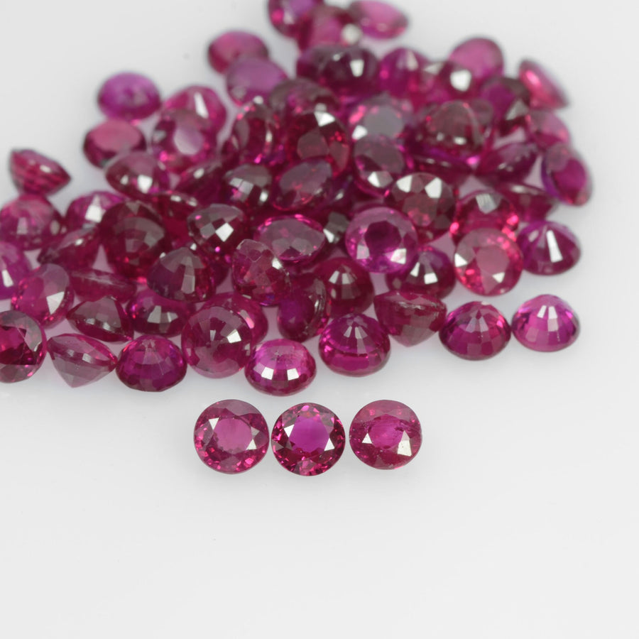 2.6-3.6 mm Natural Ruby Loose Gemstone Round Cut