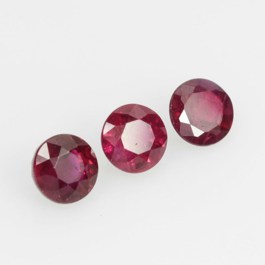 3.7-4.6 mm Natural Ruby Loose Gemstone Round Cut