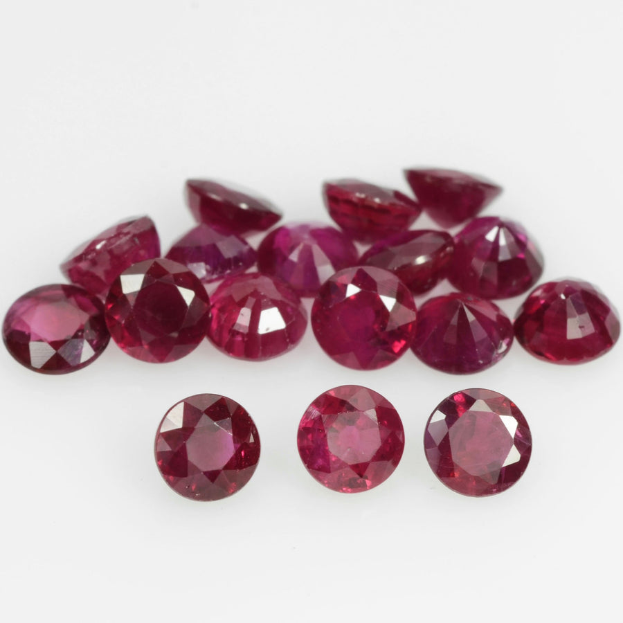 3.7-4.6 mm Natural Ruby Loose Gemstone Round Cut