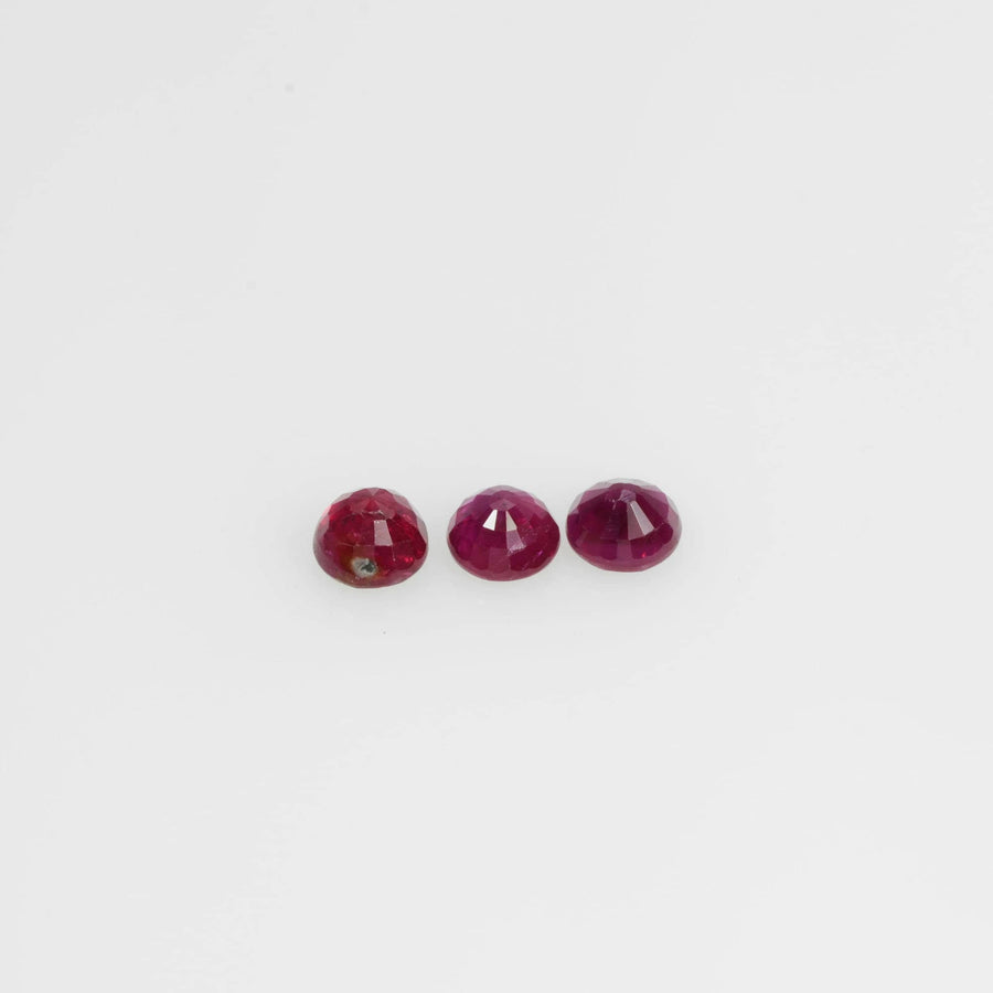 2.8-4.4 mm Natural Ruby Loose Gemstone Round Cut