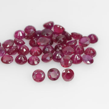 2.8-4.4 mm Natural Ruby Loose Gemstone Round Cut