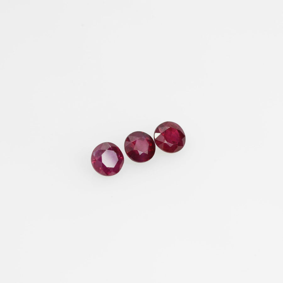 2.1-3.7 mm Natural Ruby Loose Gemstone Round Cut