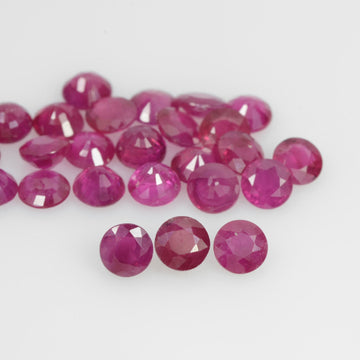 3.3-4.4 mm Natural Ruby Loose Gemstone Round Cut