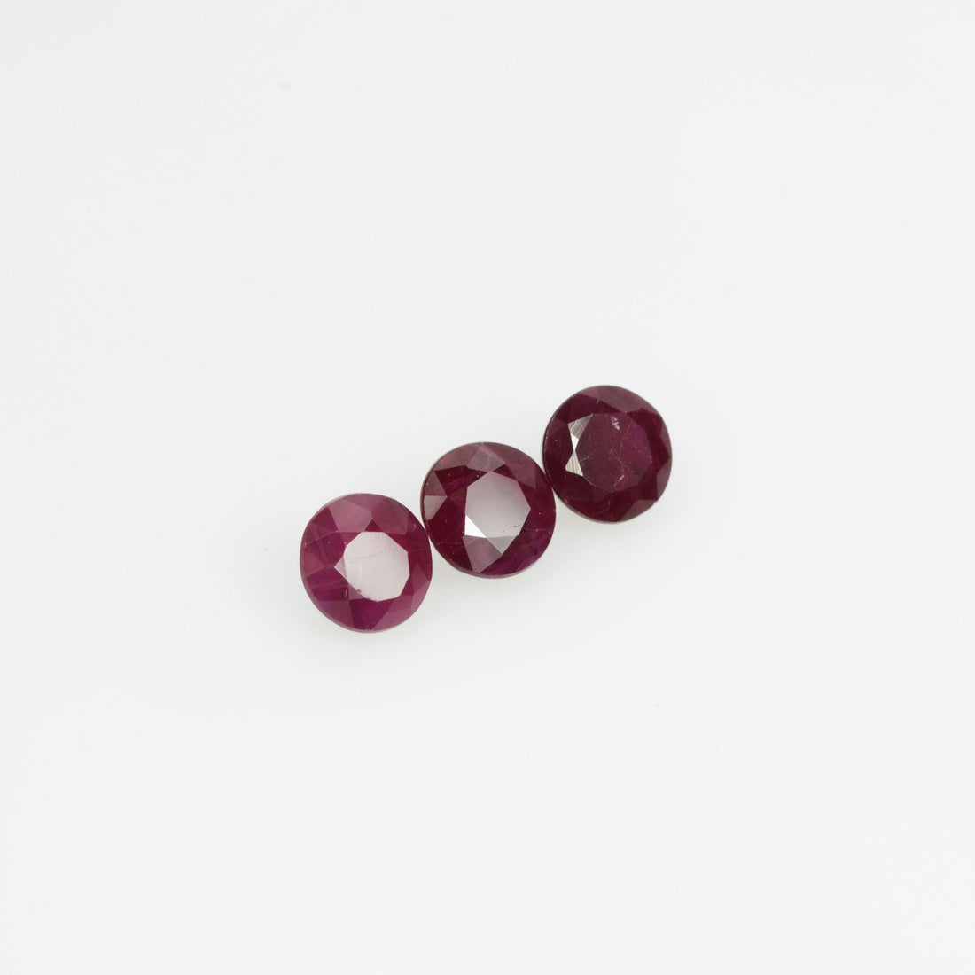 3.7-4.2 mm Natural Ruby Loose Gemstone Round Cut