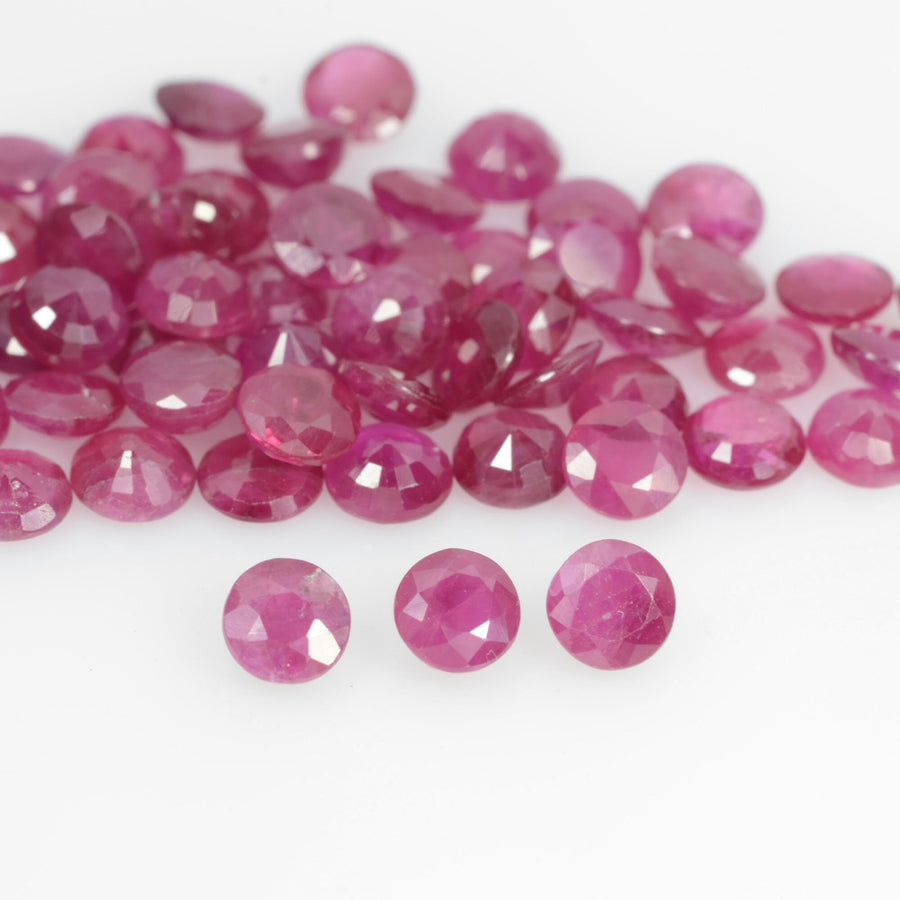 1.9-4.4 mm Natural Ruby Loose Gemstone Round Cut