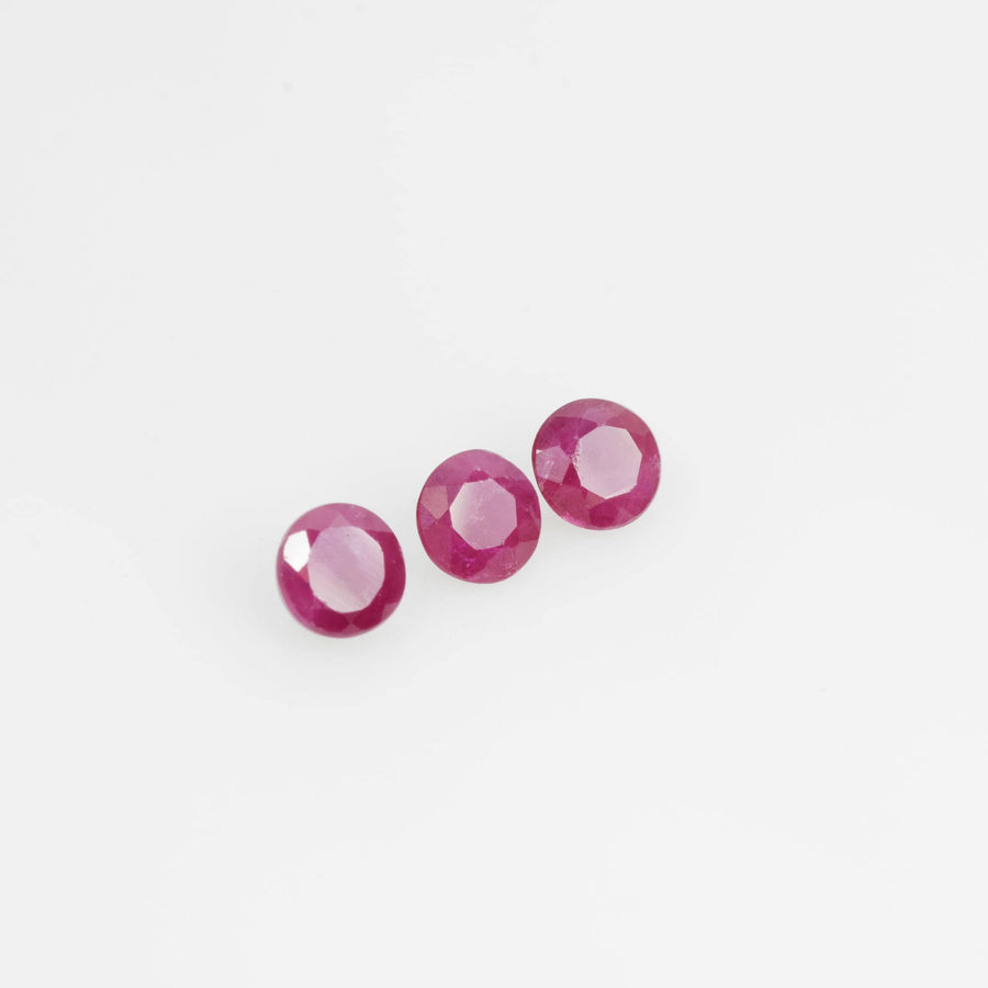 1.9-4.4 mm Natural Ruby Loose Gemstone Round Cut