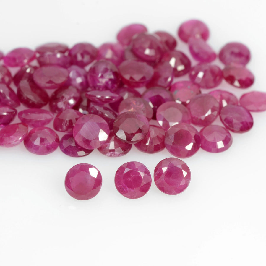 1.9-4.4 mm Natural Ruby Loose Gemstone Round Cut