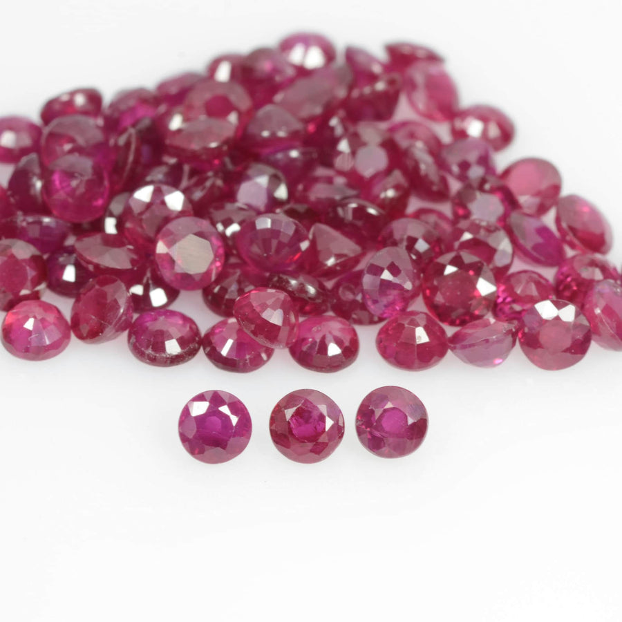 2.8-3.6 mm Natural Ruby Loose Gemstone Round Cut