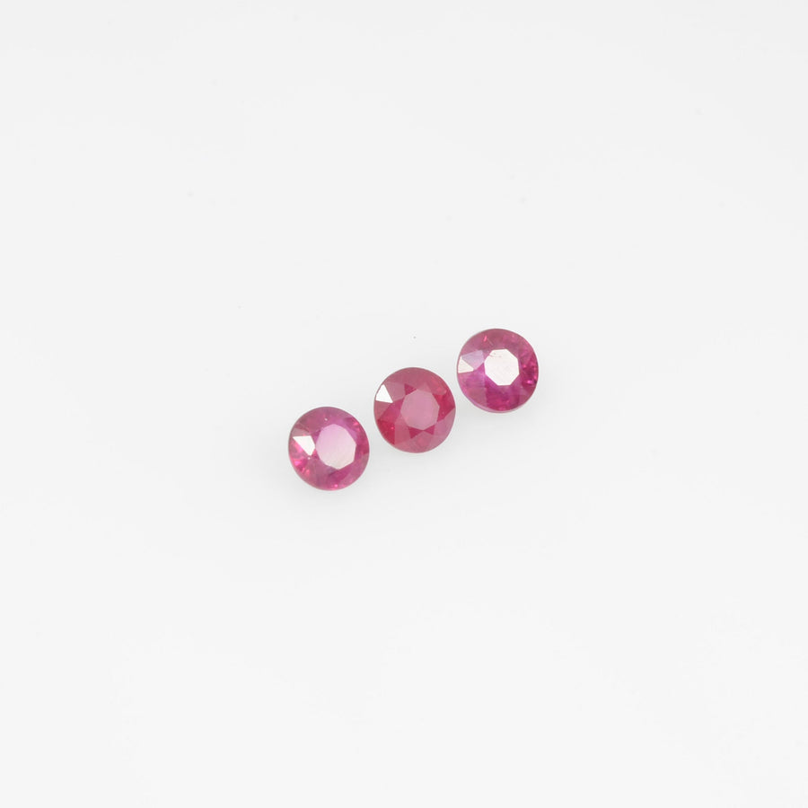 2.6-3.7 mm Natural Ruby Loose Gemstone Round Cut