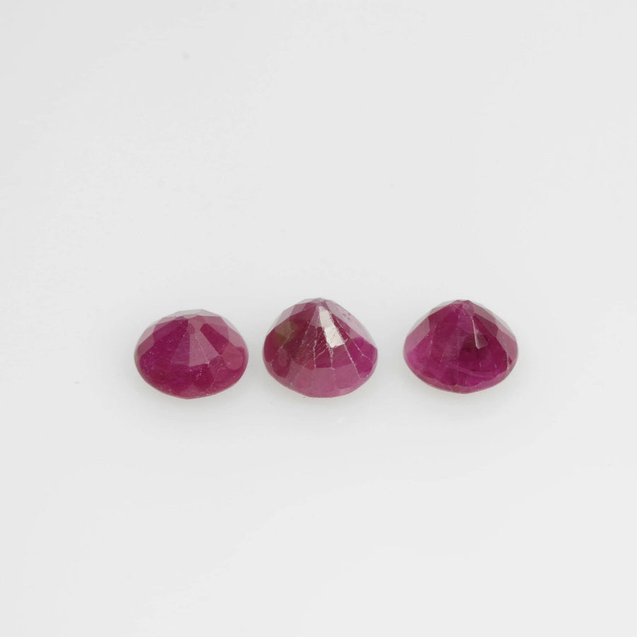 4.1-5.5 mm Natural Ruby Loose Gemstone Round Cut