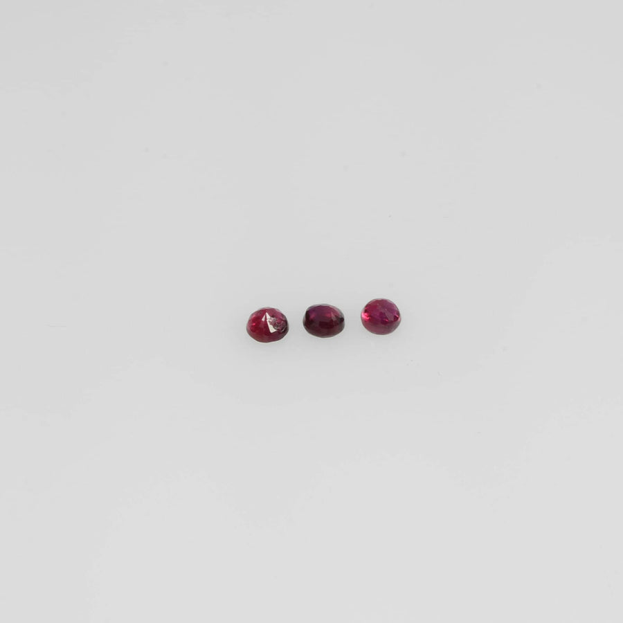 1.4-2.4 mm Natural Ruby Loose Gemstone Round Cut