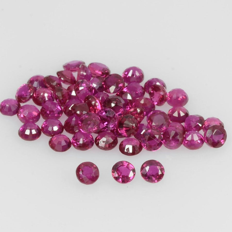 1.3-2.7 mm Natural Ruby Loose Gemstone Round Cut