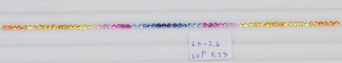 2.5-2.6 mm Natural Fancy Sapphire Loose Gemstone Diamond Cut Set