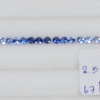 2.5-2.6 mm Natural Fancy Sapphire Loose Gemstone Diamond Cut Set