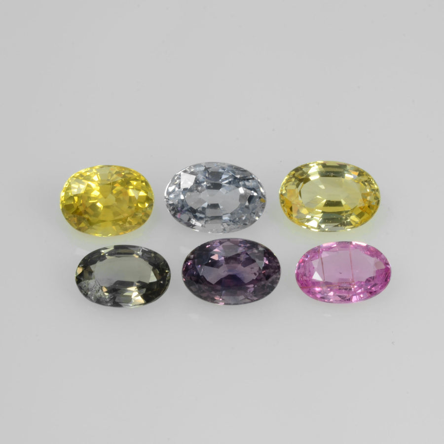 6x4 MM lot Natural Multi-Color Sapphire Loose Gemstone Oval Cut