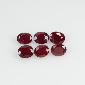 LOTS:5x4 MM Natural Ruby Loose Gemstone Oval Cut