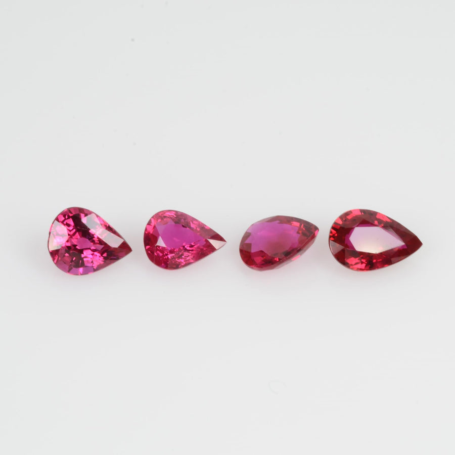 5x4 MM Natural Burma Ruby Loose Gemstone Pear Cut