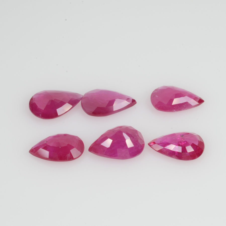7x5 MM Natural Ruby Loose Gemstone Pear Cut