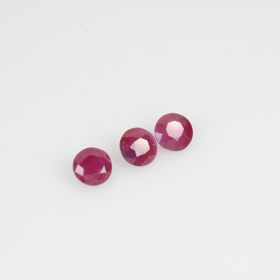 3.7-4.3 mm Natural Ruby Loose Gemstone Round Cut