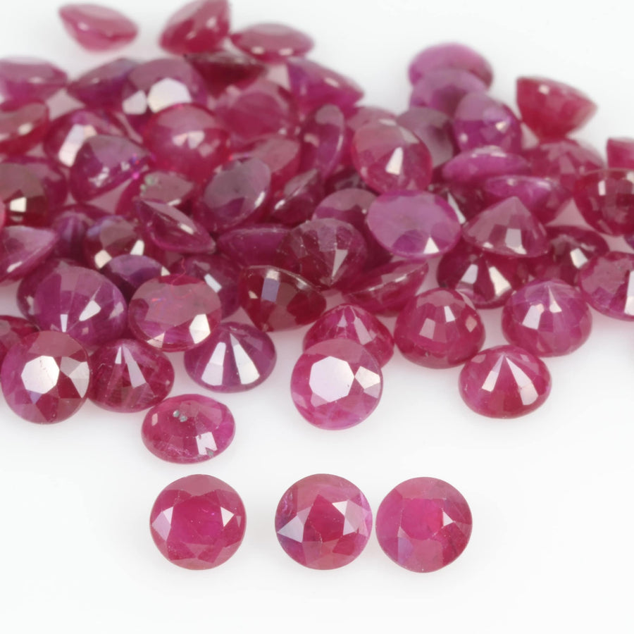 3.7-4.3 mm Natural Ruby Loose Gemstone Round Cut