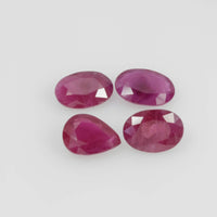 7x5 MM Natural Ruby Loose Gemstone Pear & Oval Cut