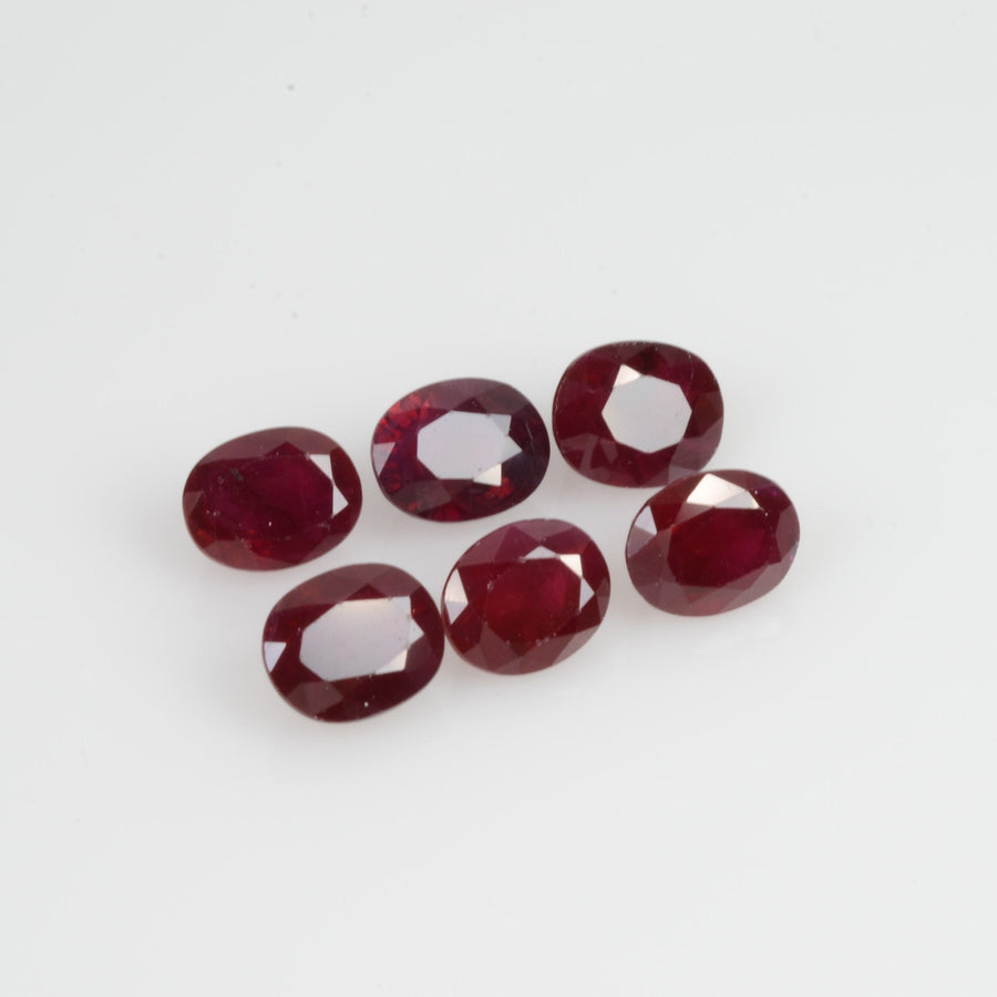LOTS:5x4 MM Natural Ruby Loose Gemstone Oval Cut
