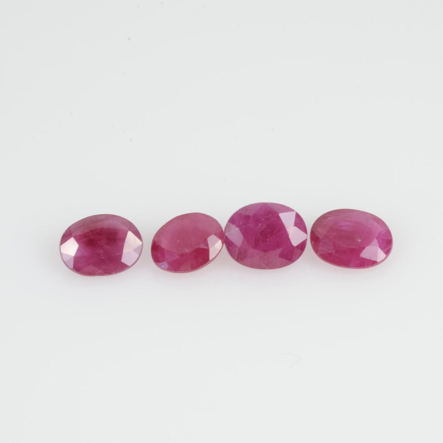 5x4 MM Natural Ruby Loose Gemstone Oval Cut