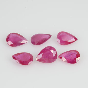 7x5 MM Natural Ruby Loose Gemstone Pear Cut