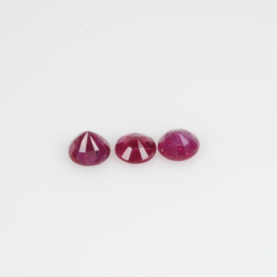 3.7-4.3 mm Natural Ruby Loose Gemstone Round Cut