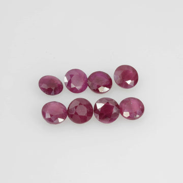 3.1-3.9 mm Natural Ruby Loose Gemstone Round Cut