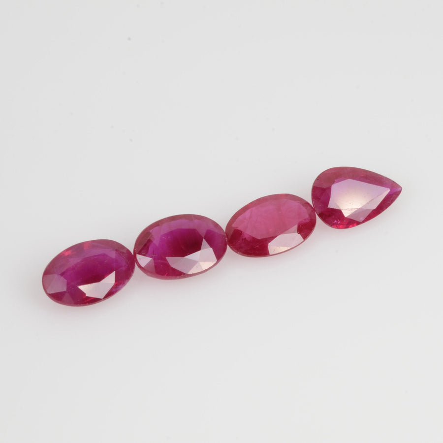 6x4 MM Natural Ruby Loose Gemstone Oval & Pear Cut