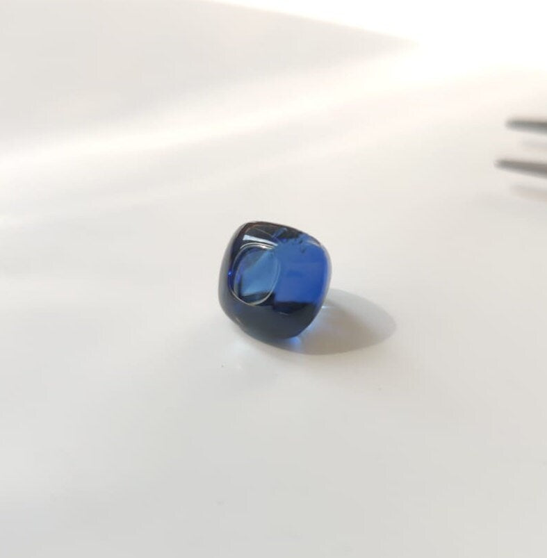 7.73 cts Natural Blue Sapphire Loose Gemstone Cabochon Cushion Cut Certified