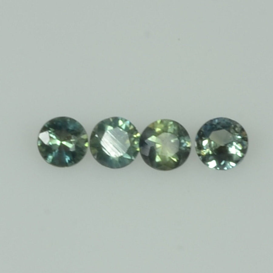 2-3.5 mm Natural Teal Green Sapphire Loose Gemstone Round Diamond Cut Vs Quality Color