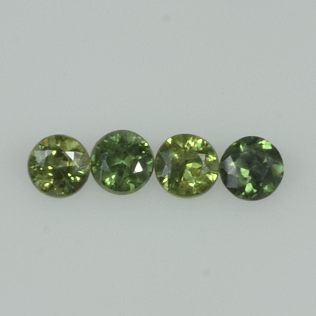 2.5-3.5 mm Natural Green Sapphire Loose Gemstone Round Diamond Cut Vs Quality Color