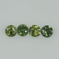 2.5-3.5 mm Natural Green Sapphire Loose Gemstone Round Diamond Cut Vs Quality Color