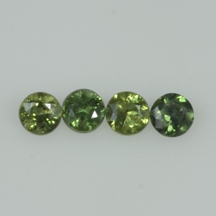 2.5-3.5 mm Natural Green Sapphire Loose Gemstone Round Diamond Cut Vs Quality Color