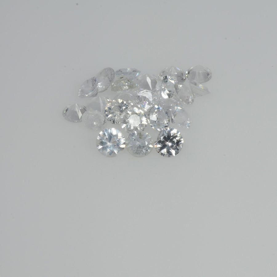 1.5-3.0 mm Natural Yellowish white Sapphire Loose Vs Quality Gemstone Round Diamond Cut